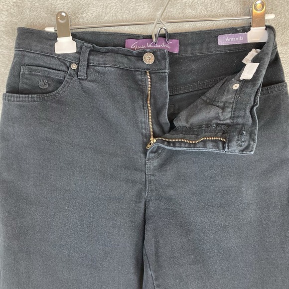 Gloria‎ Vanderbilt Amanda Jeans Size 10P Black Capri Denim Stretch - Picture 7 of 16